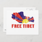VRIJE TIBET / TIBETAN VRIJHEID BRIEFKAART (Voorkant / Achterkant)