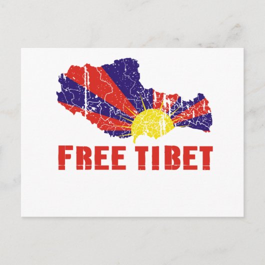 VRIJE TIBET / TIBETAN VRIJHEID BRIEFKAART (Voorkant)