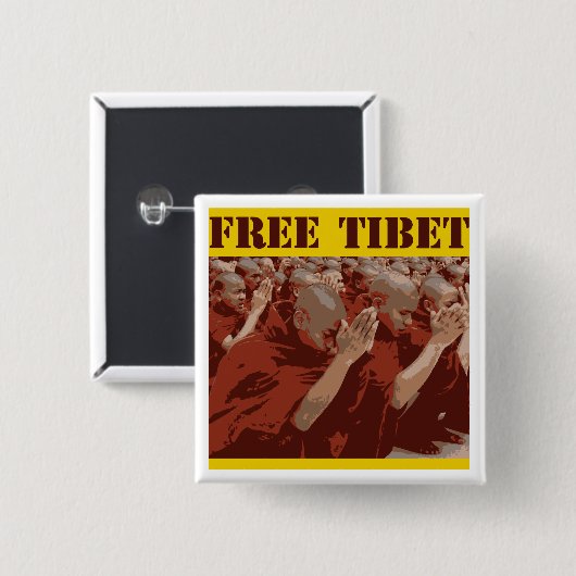 Vrije Tibetaanse boeddhistische monniken Button (Voorkant /achterkant)