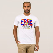 Vrije Tibetaanse letters gesneden van vlag T-shirt (Voorkant volledig)