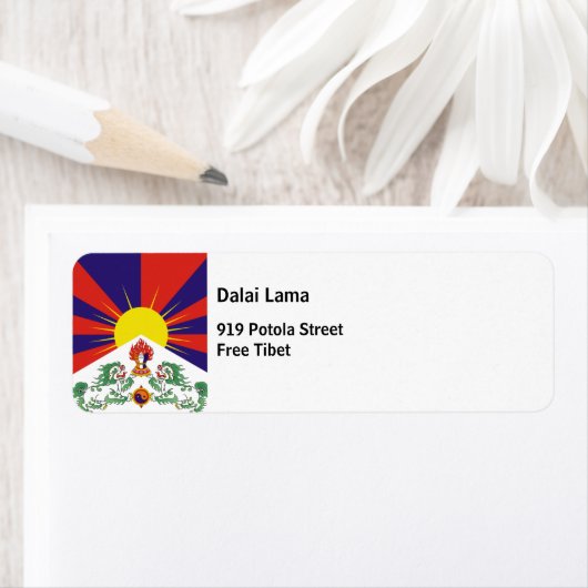 Vrije Tibetaanse vlag Etiket (Insitu)