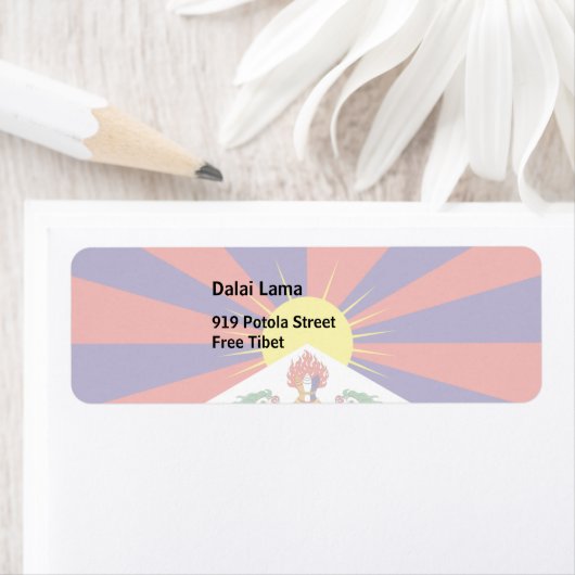 Vrije Tibetaanse vlag Etiket (Insitu)