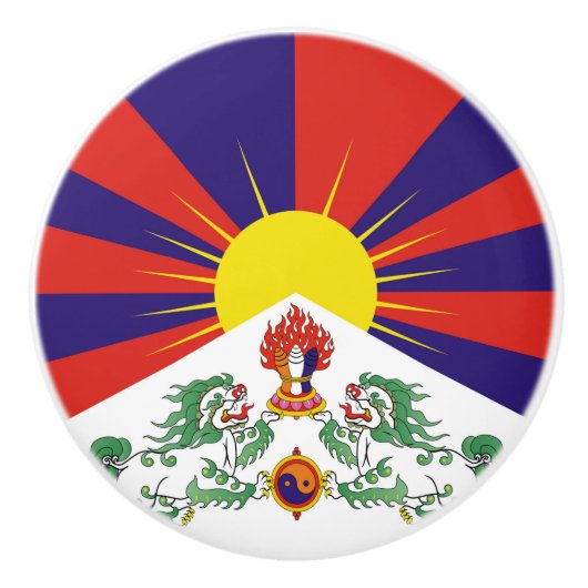 Vrije Tibetaanse vlag Keramische Knop (Voorkant)