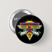 Vrije Tibetaanse vlag Logo Ronde Button 5,7 Cm (Voorkant /achterkant)