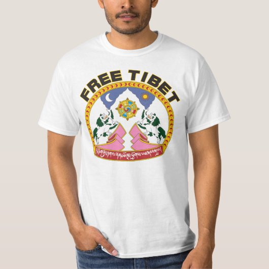 Vrije Tibetaanse vlag Logo T-shirt (Voorkant)