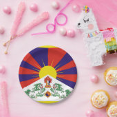 Vrije Tibetaanse vlag Papieren Bordje (Feest)