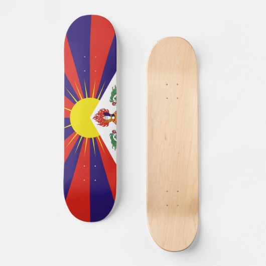 Vrije Tibetaanse vlag Persoonlijk Skateboard (Voorkant)