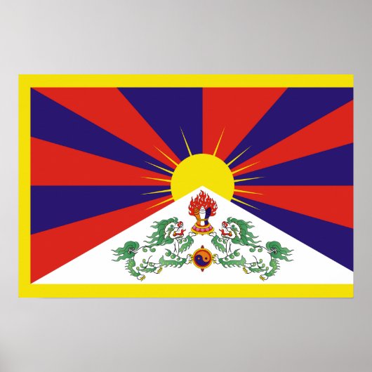 Vrije Tibetaanse vlag Poster (Voorkant)