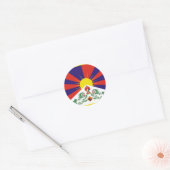 Vrije Tibetaanse vlag Ronde Sticker (Envelop)