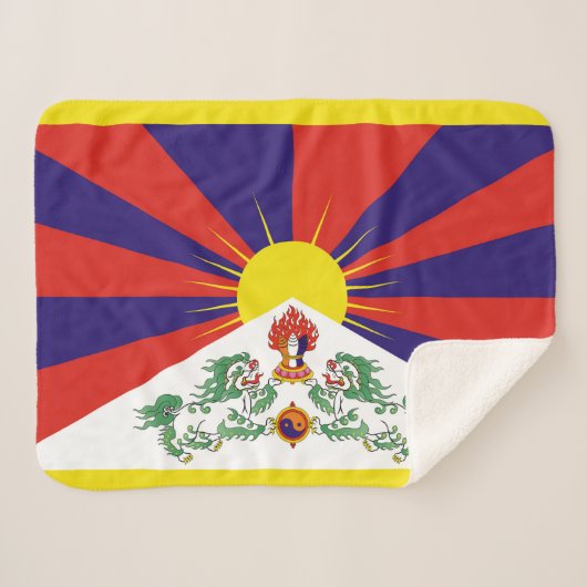 Vrije Tibetaanse vlag Sherpa Deken (Voorkant (horizontaal))