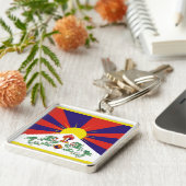 Vrije Tibetaanse vlag Sleutelhanger (Zijkant)
