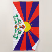 Vrije Tibetaanse vlag Strandlaken (Voorkant)
