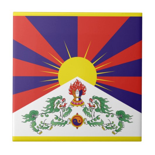Vrije Tibetaanse vlag Tegeltje (Voorkant)