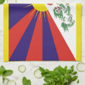 Vrije Tibetaanse vlag Theedoek (Gevouwen)