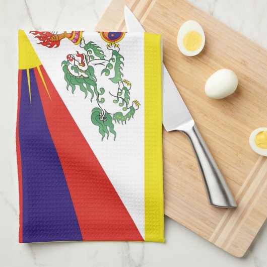 Vrije Tibetaanse vlag Theedoek (Quarter Fold)