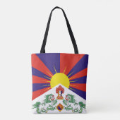 Vrije Tibetaanse vlag Tote Bag (Achterkant)