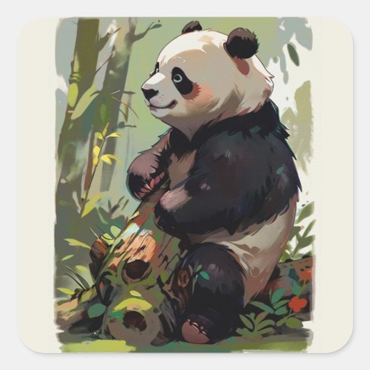 Vrije tijd Beer - Panda Beer Vierkante Sticker (Voorkant)