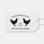 Vrije uitloop boerderij verse eieren kip silhouet cadeaulabel (Voorkant (Horizontaal))