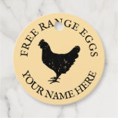 Vrije uitloop boerderij verse eieren kippensilhoue bedankjes labels (Voorkant)