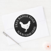 Vrije uitloop boerderij verse eieren kippensilhoue ronde sticker (Envelop)