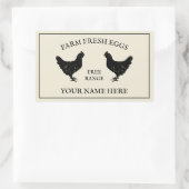 Vrije uitloop boerderij verse eieren rustieke kipp rechthoekige sticker (Tas)