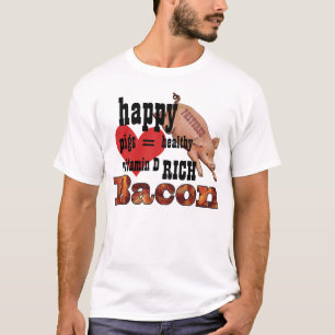 Vrije Uitloop Varkens Bacon Knuffel Varken En Hart T-shirt