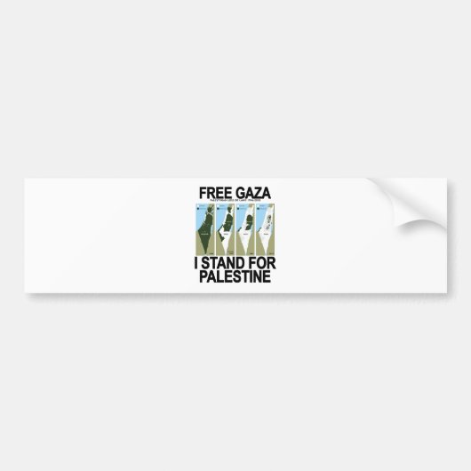 VRIJE VEILIGE GAZA PALESTINE.png Bumpersticker (Voorkant)