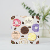 Vrije verjaardag uitnodiging - Donuts Kinderen Bir (Staand voorkant)