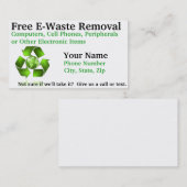 Vrije verwijdering van e-afval visitekaartje (Voorkant / Achterkant)