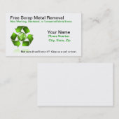 Vrije verwijdering van schroot visitekaartje (Voorkant / Achterkant)