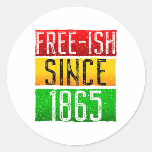 Vrije vis sinds 1865 juni 1965 Zwarte-geschiedenis Ronde Sticker
