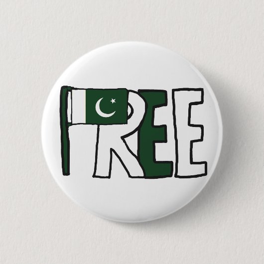 Vrije vlag Pakistan Ronde Button 5,7 Cm (Voorkant)