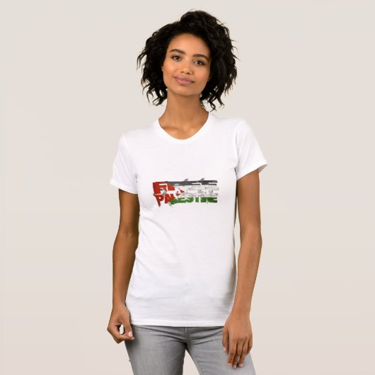 Vrije vlag van Palestina Retro T-shirt (Voorkant volledig)
