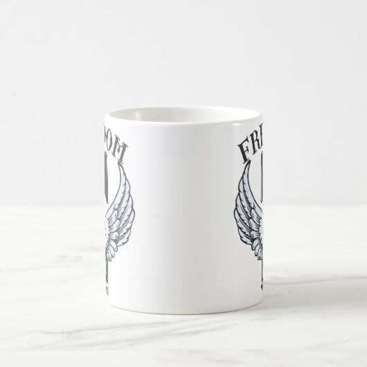 vrije vleugels motorfiets koffiemok (Center)