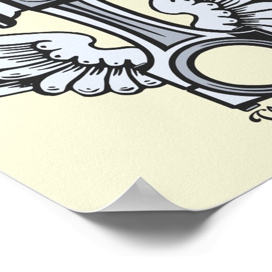 vrije vleugels  motorfiets poster (Hoek)