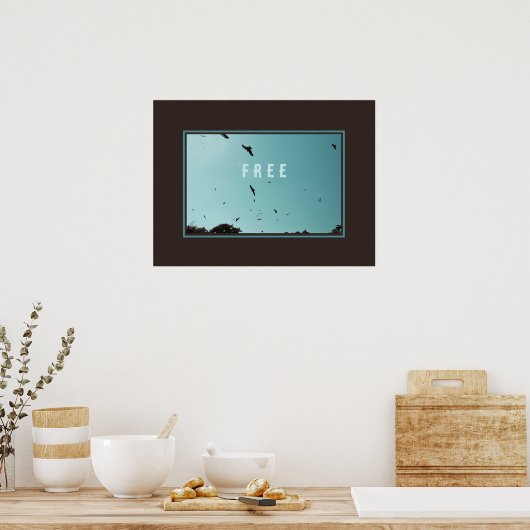 Vrije vogels in de lucht poster (Keuken)