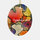 Vrije vorm abstracte kleur- en warme kleurencellen keramisch ornament (Rechts)