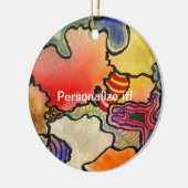 Vrije vorm abstracte kleur- en warme kleurencellen keramisch ornament (Links)