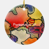 Vrije vorm abstracte kleur- en warme kleurencellen keramisch ornament (Achterkant)