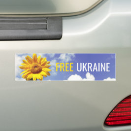 Vrije vrede in Oekraïne Blauwe Gele Zonnebloem Bumpersticker