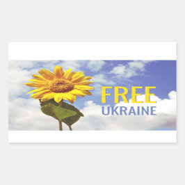 Vrije vrede in Oekraïne Blauwe Gele Zonnebloem Rechthoekige Sticker