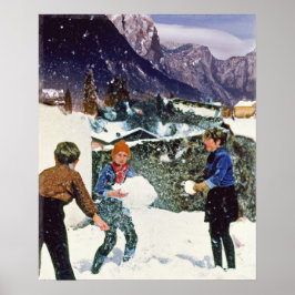 Vrije Waaier Kinder in de winter Poster