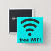 vrije WiFi Vierkante Button 5,1 Cm (Voorkant /achterkant)