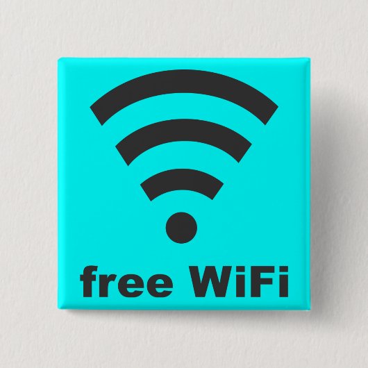 vrije WiFi Vierkante Button 5,1 Cm (Voorkant)