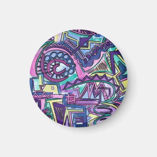 Vrije Wil-Handgeschilderde Abstracte Kunst Magneet (Voorkant)