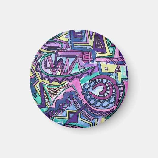 Vrije Wil-Handgeschilderde Abstracte Kunst Magneet (Voorkant)