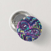 Vrije Wil-Handgeschilderde Abstracte Kunst Ronde Button 3,2 Cm (Voorkant /achterkant)