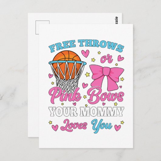 Vrije worpen of roze strikjes mammie houdt van jou briefkaart (Voorkant / Achterkant)