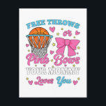 Vrije worpen of roze strikjes mammie houdt van jou briefkaart<br><div class="desc">Vrije worpen of roze strikjes je mammie houdt van jou Zwangerschap Roze of Blauwe Grappige Geslacht Reveal Baby Shower Matching Familie Baby Grappige ontwerp Cadeau Standaard Ansichtkaart Klassieke Collectie.</div>