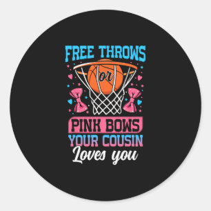 Vrije worpen of roze strikken je neef/neefje houdt ronde sticker